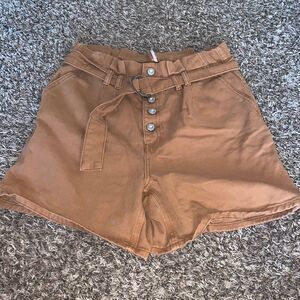Free people brown high-rise shorts, size 6.